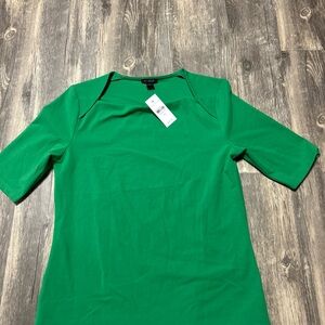 Ann Taylor Green Square Neck Women's Size X-Small Shirt Stretch